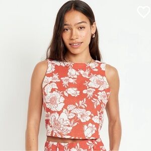 Sleeveless Linen-Blend Top